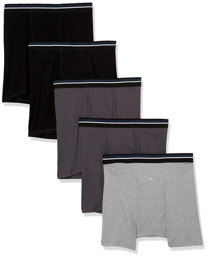 Amazon Essentials Men's Breathable Cotton Boxer Briefs, Tag-Free, Pack of 5