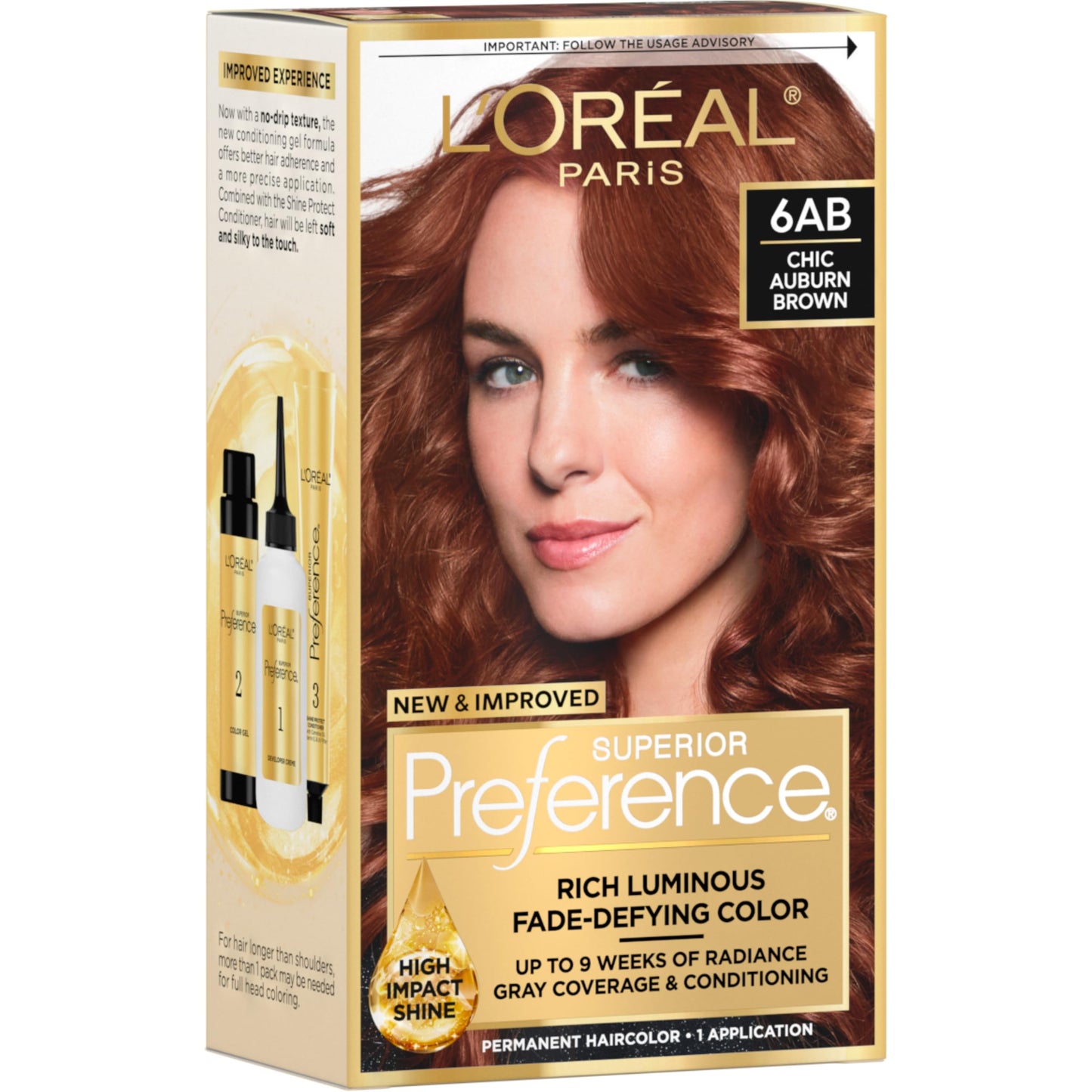 L'Oreal Paris Superior Preference Luminous Fade-Defying Permanent Hair Color, Hair Dye For Up to 9 Weeks of Radiance, Medium Brown 5, 1 Hair Dye Kit