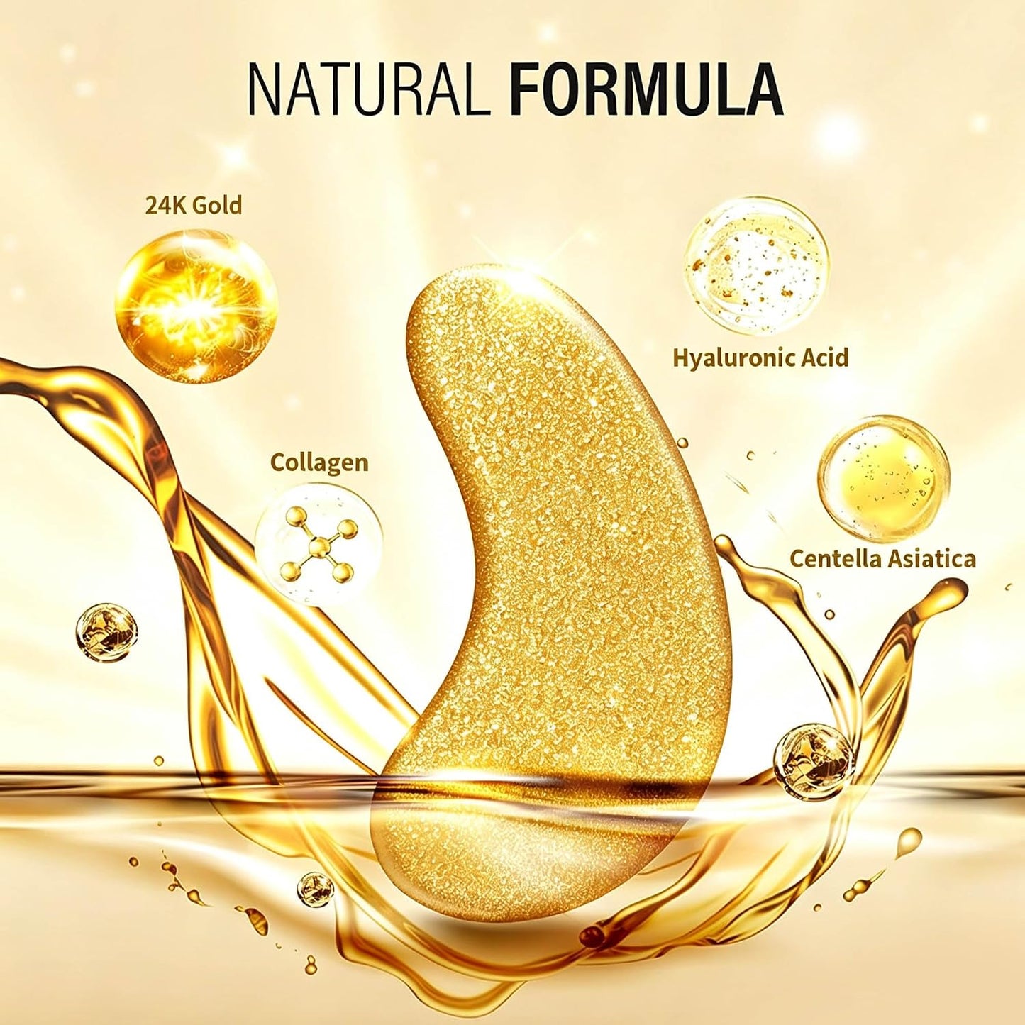 Maskiss 24k Gold Under Eye Patches (50 Pairs), eye mask, Collagen Skin Care Products, Eye Patches for Puffy Eyes, eye masks for dark circles and puffiness