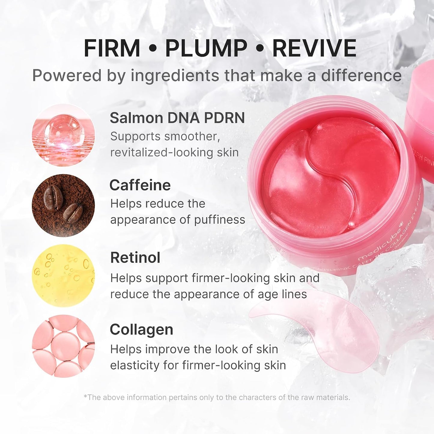 medicube Eye Patch PDRN Caffeine Collagen - Firming Gel Patches, | Age-Defying Care with Retinol & Collagen - Gel Patches for the Appearance of Dark Circles, Undereye Bags, Korean Skincare