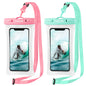 CACOE Floatable Waterproof Phone Pouch 2 Pack Up to 7.0",White+Blue