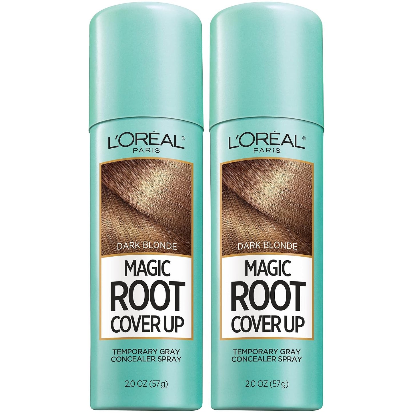 L'Oreal Paris Magic Root Cover Up Gray Hair Spray, 100% Gray Hair Coverage with Buildable, Lightweight, Transfer-Resistant, and Temporary Formula, Ammonia-Free, Dark Blonde, 2 oz (1 Count)