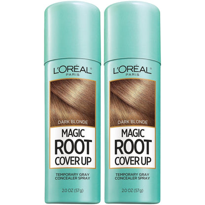 L'Oreal Paris Magic Root Cover Up Gray Hair Spray, 100% Gray Hair Coverage with Buildable, Lightweight, Transfer-Resistant, and Temporary Formula, Ammonia-Free, Dark Blonde, 2 oz (1 Count)