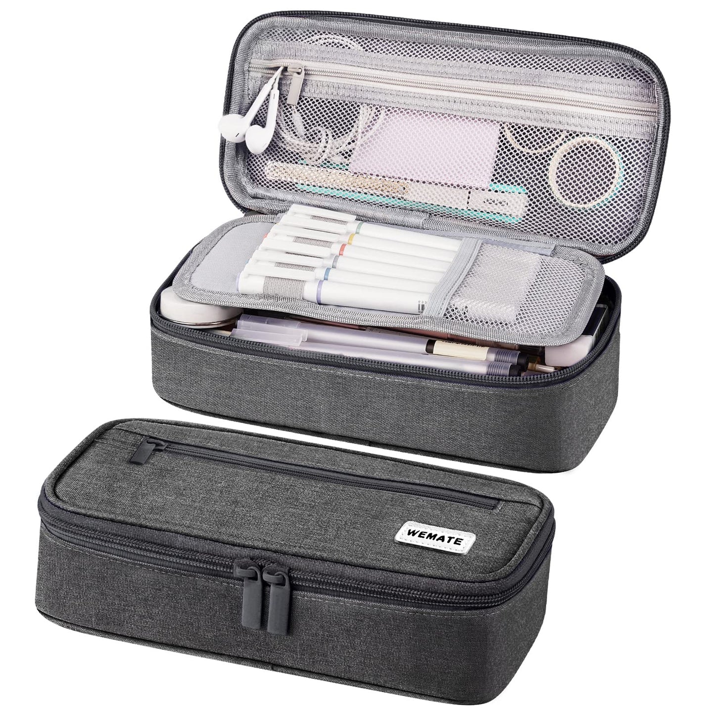 WEMATE Pencil Case, Large Storage Organizer, Makeup Bag, Teacher Must - have, Big Pencil Pouch, Marker Case for College