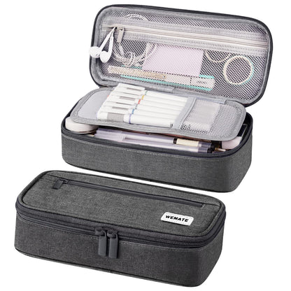 WEMATE Pencil Case, Large Storage Organizer, Makeup Bag, Teacher Must - have, Big Pencil Pouch, Marker Case for College