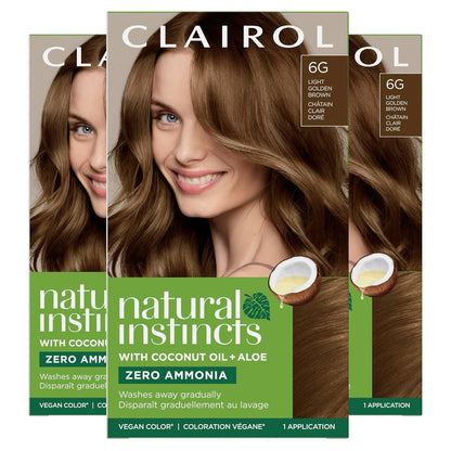 Clairol Natural Instincts Demi-Permanent Hair Dye, 4 Dark Brown | 1 Pack