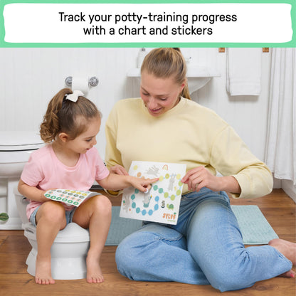 Ingenuity My Size Potty Pro 2-in-1 Potty Training Toilet, Floor Potty with Removable Potty Seat for Standard Toilets, Realistic Flushing Sound, for Toddlers Ages 18+ Months, Up to 50 lb