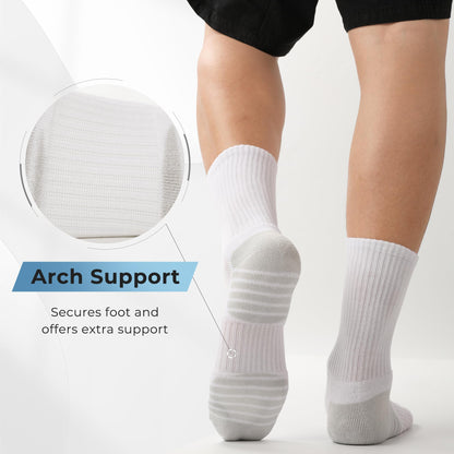 BAMBOO COOL Men's Crew Socks Athletic Cushioned Moisture Wicking 6 Pairs