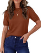 RUMIA Short Sleeve Sweater for Women Lightweight Business Casual Tops