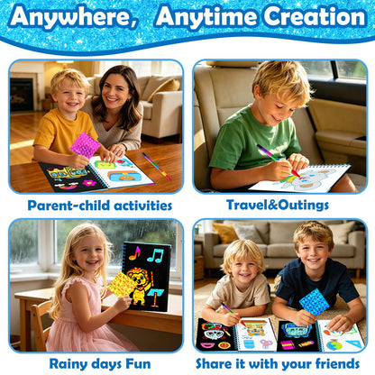 FUNNYB&G Foil Art Craft Kit for Kids, Sparkly Birthday Gift Toy for Boys