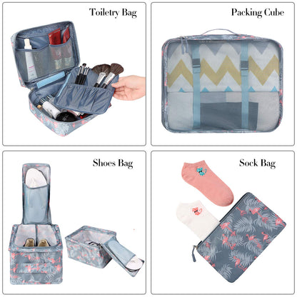 BAGAIL 8 Set Packing Cubes Luggage Packing Organizers for Travel Accessories-Cream