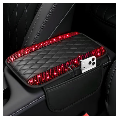 Stacool Upgraded Car Center Console Cover,Microfiber Leather Car Armrest Cover Cushion with 2 Storage Bags,Universal Car Armrest Storage Box (Black)