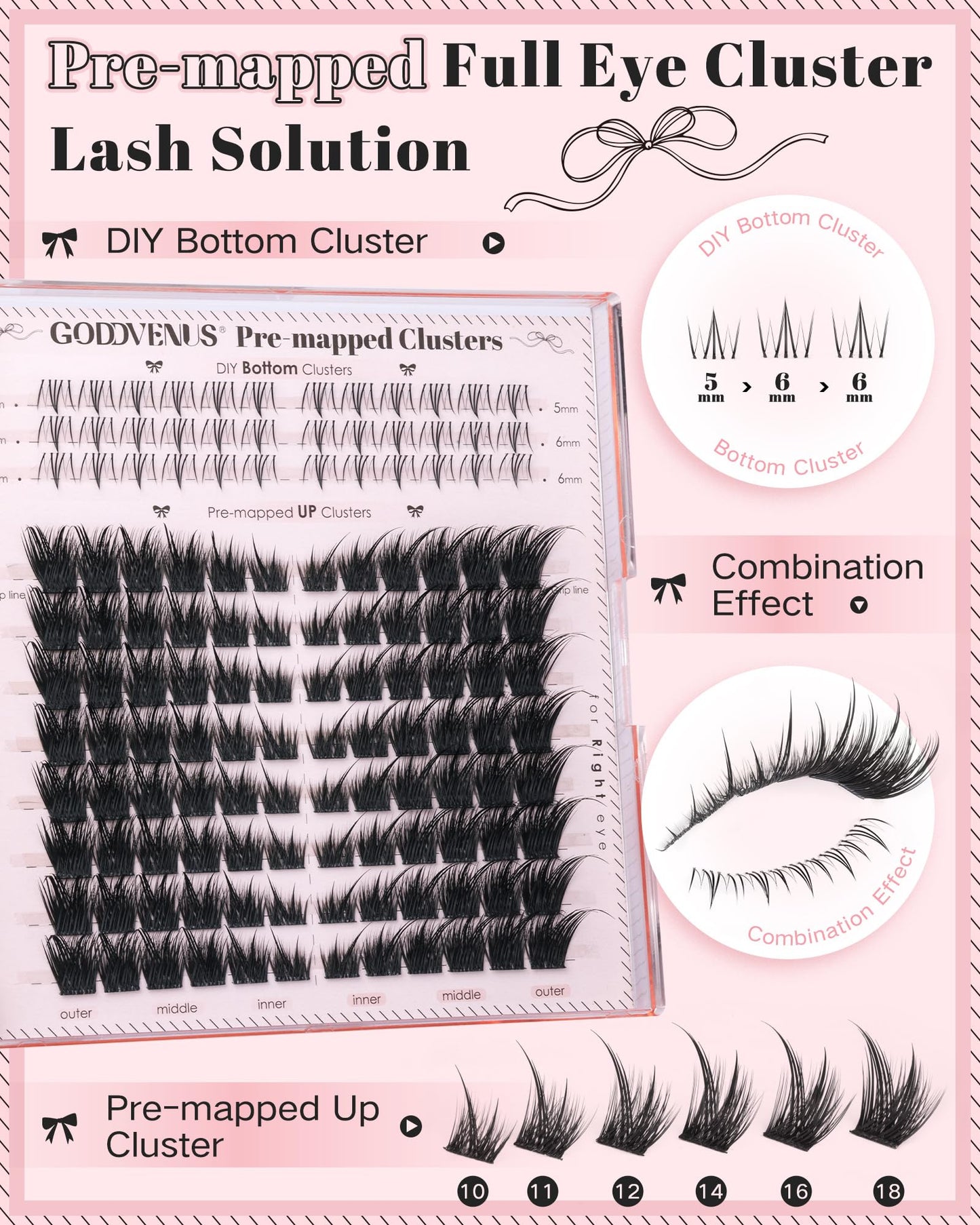 Goddvenus Pre-made Spikes Lash Clusters Wispy Manga Eyelash Clusters