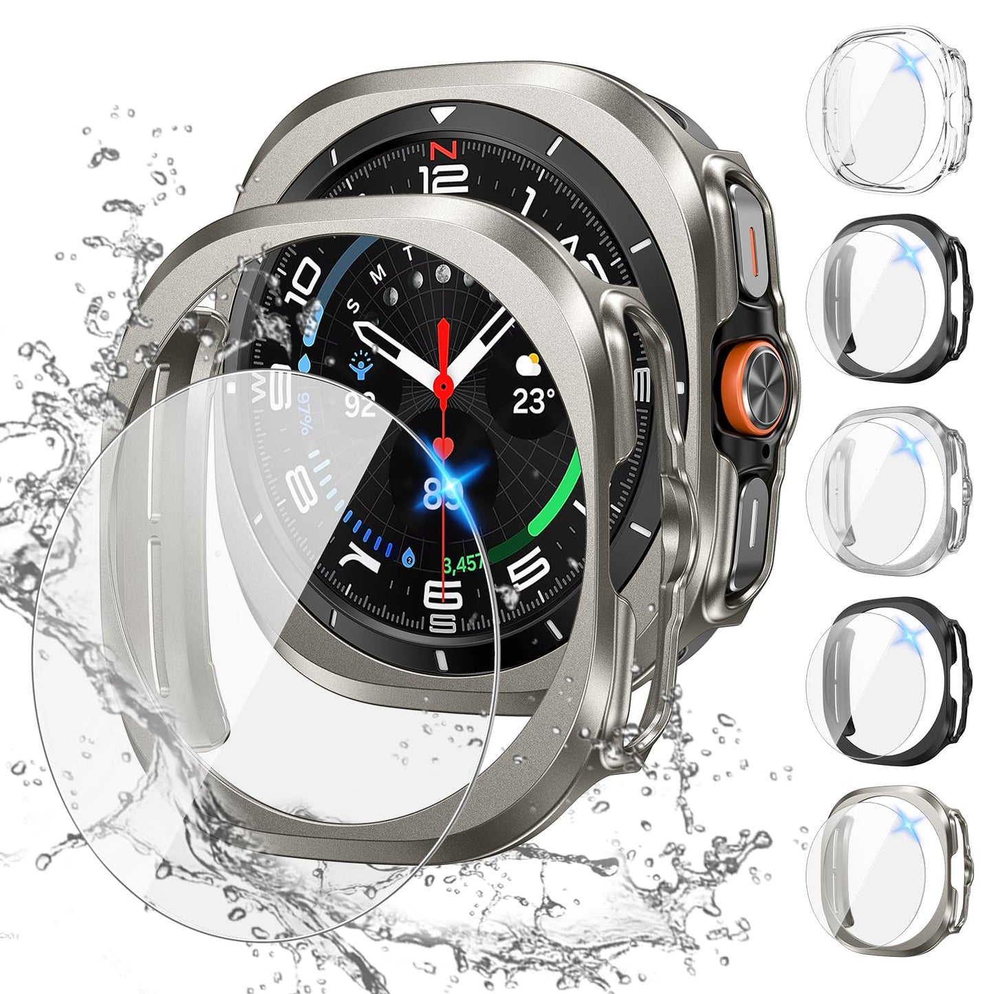 Tensea 5+5PCS for Samsung Galaxy Watch Ultra 47mm Screen Protector Case
