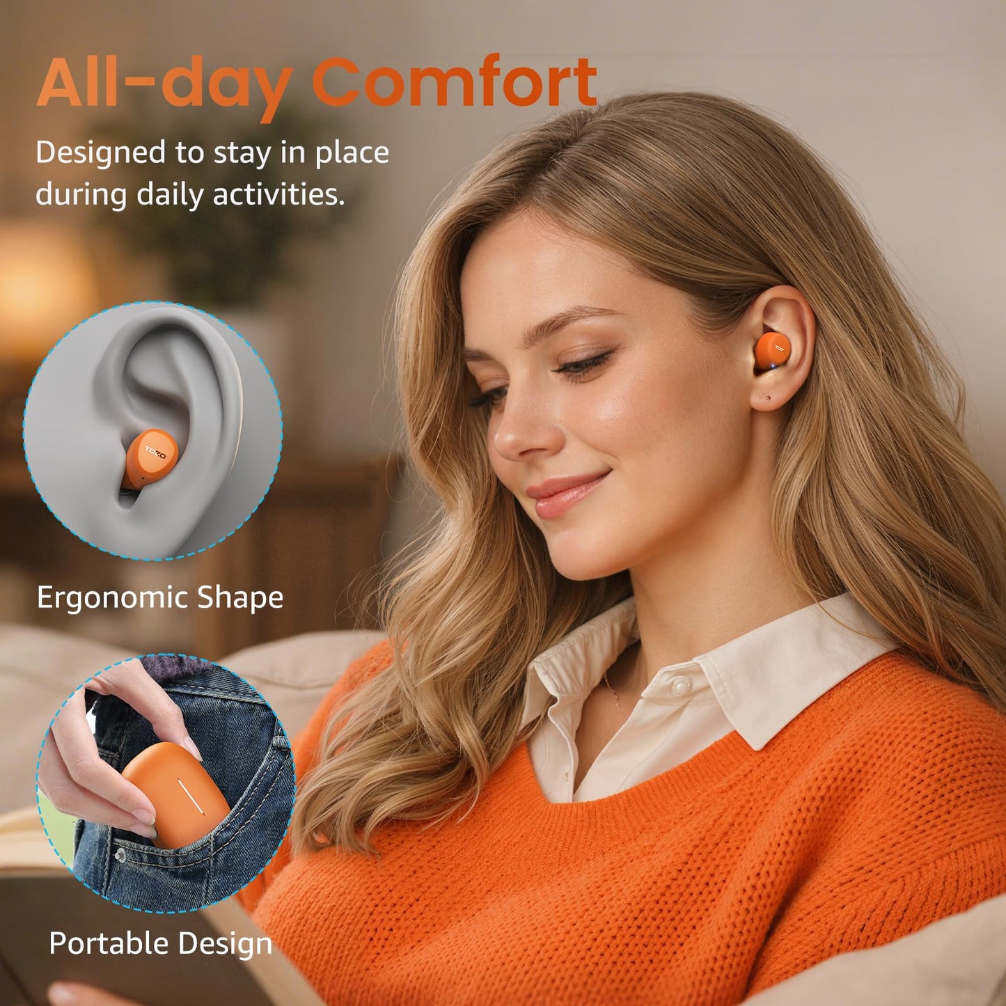 TOZO A1 Wireless Earbuds Bluetooth 5.3 Light Weight in Ear Headphones