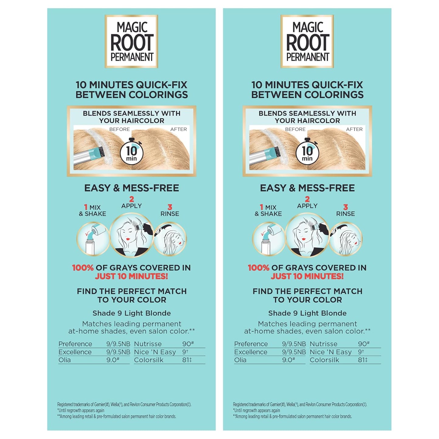 L'Oreal Paris Magic Root Permanent Hair Color Kit, 100% Gray Hair Coverage In Just 10 Minutes, Precision Brush Applicator for Seamless Application, 4 Dark Brown (2 Count)