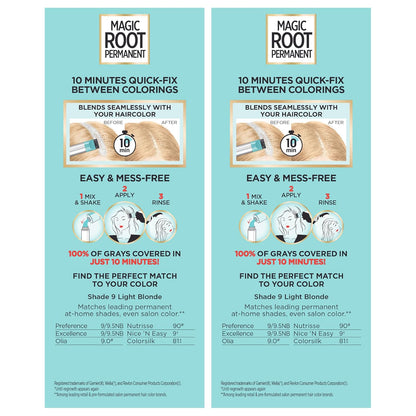L'Oreal Paris Magic Root Permanent Hair Color Kit, 100% Gray Hair Coverage In Just 10 Minutes, Precision Brush Applicator for Seamless Application, 4 Dark Brown (2 Count)