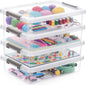 Citylife 6Qt 4Packs Clear Craft Organizers and Storage BOX, Sensory Bins