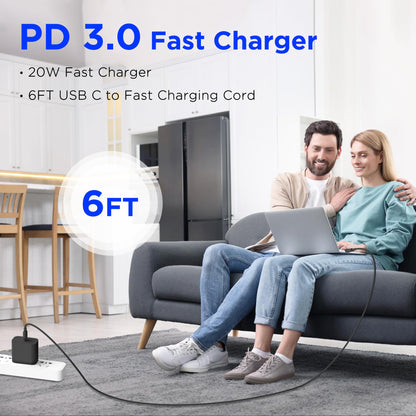 iPhone 17 16 15 Charger Fast Charging,2Pack 20W Apple iPad USB C Wall Charger Block with 6FT USB C to C Cable for iPhone 17/Pro/Pro Max/17 Air/ 16/16 Pro/16 Pro Max/15/Plus/Pro/Pro Max