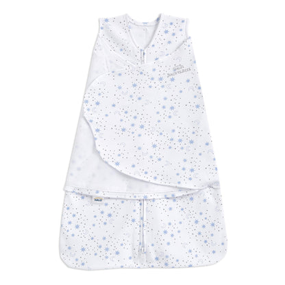 HALO 100% Cotton Sleepsack Swaddle, 3-Way Adjustable Wearable Blanket, TOG 1.5, Baby Blue, Newborn, 0-3 Months