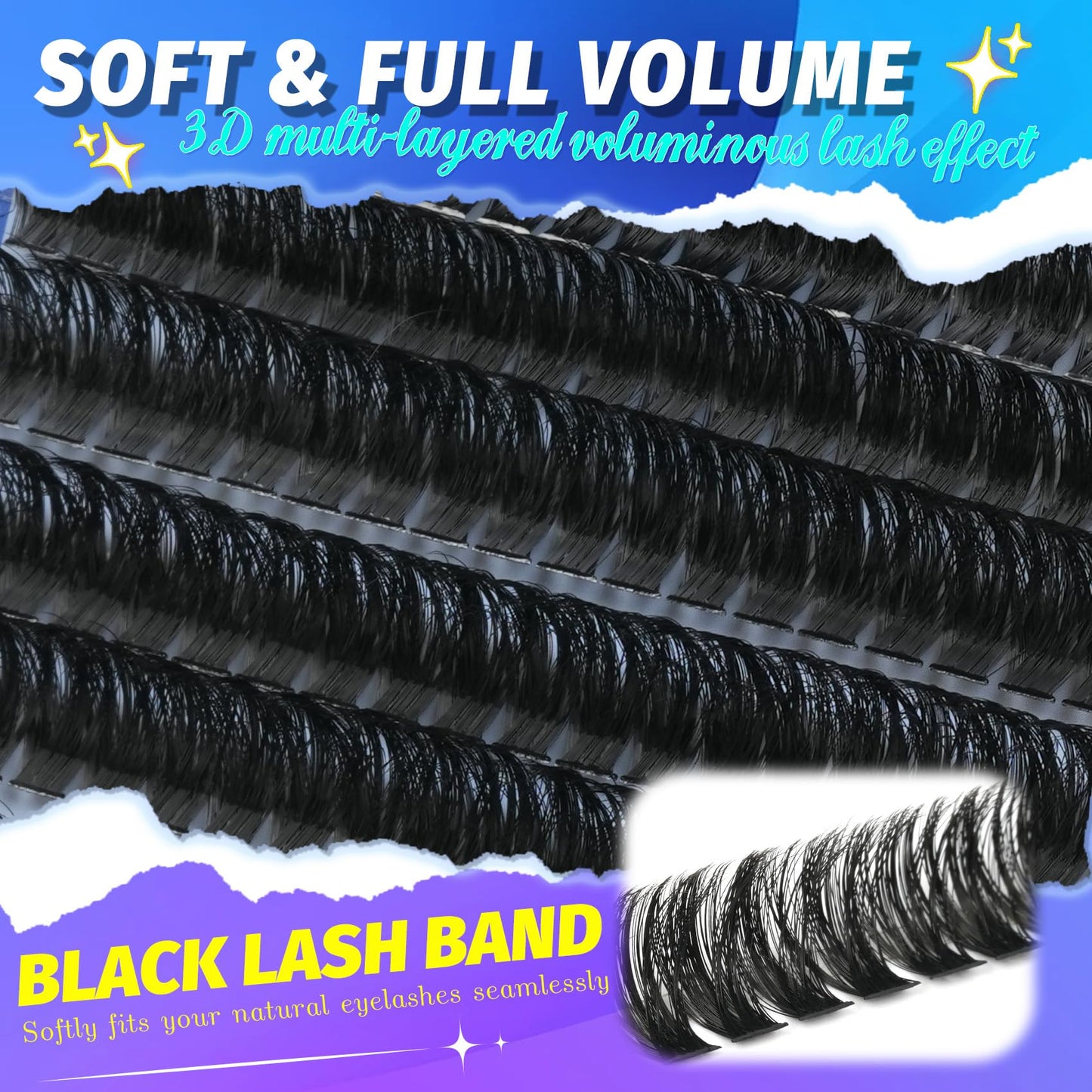 Lash Clusters Wispy 100D Eyelash Clusters 10-18mm Fluff Cluster Eyelash Extensions D Curl No Plastic Feel Individual Lashes Extension 204 Pcs Versatile False Eyelashes Clusters