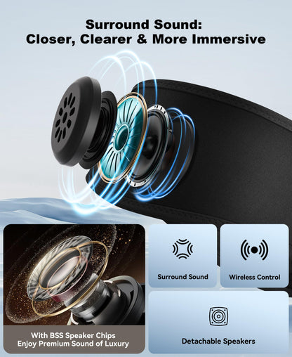 MUSICOZY Sleep Headphones Bluetooth Headband Headphones for Side Sleepers
