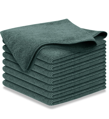 USANOOKS Microfiber Cleaning Cloth Grey - 12 Pcs (12.5"x12.5") - High Performance - 1200 Washes, Ultra Absorbent Microfiber Towel Weave Grime & Liquid for Streak-Free Mirror Shine - Car Washing Cloth