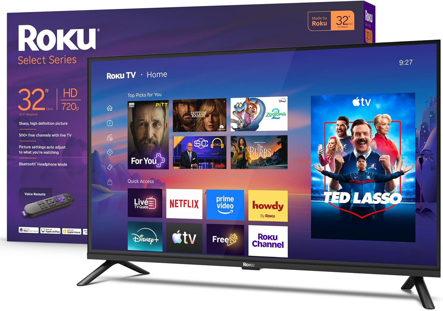 Roku 32-Inch Select Series Smart TV 2026-720p HD TV - RokuTV