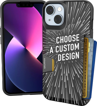 Smartish® iPhone 13 Wallet Case - Wallet Slayer Vol. 1 [Slim + Protective] Credit Card Holder - Drop Tested Hidden Credit Card Slot Cover for Apple iPhone 13 - Black Tie Affair