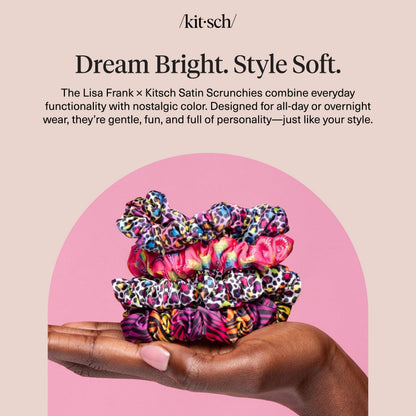 Kitsch Ultra-Petite Satin Scrunchies for Women - Eucalyptus, 6pcs