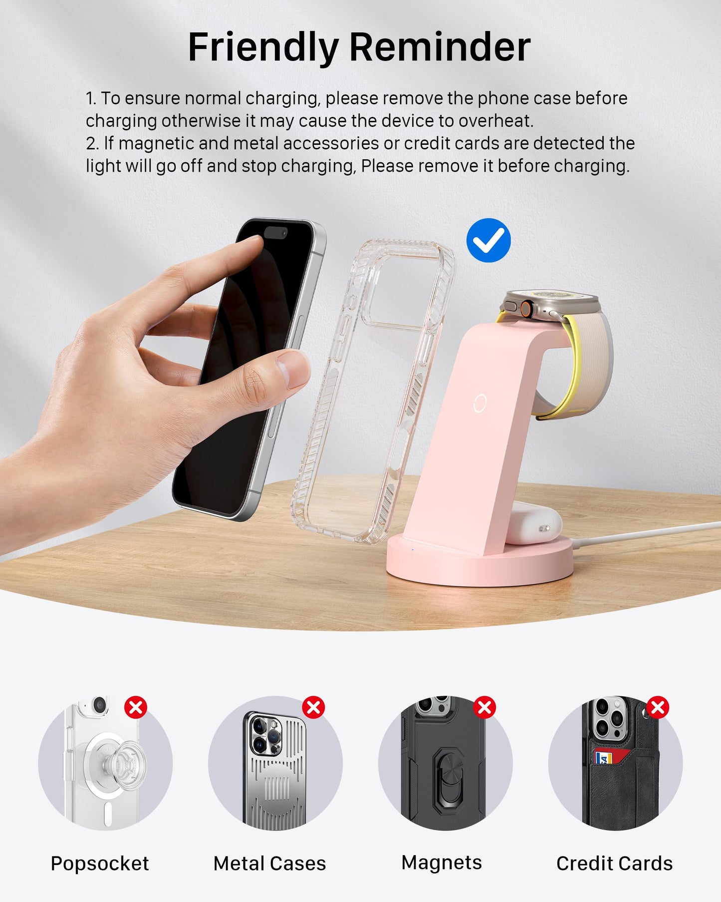 Anlmz 3 in 1 Charging Station - Wireless Charger for Apple Multiple Devices