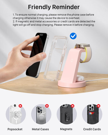 Anlmz 3 in 1 Charging Station - Wireless Charger for Apple Multiple Devices