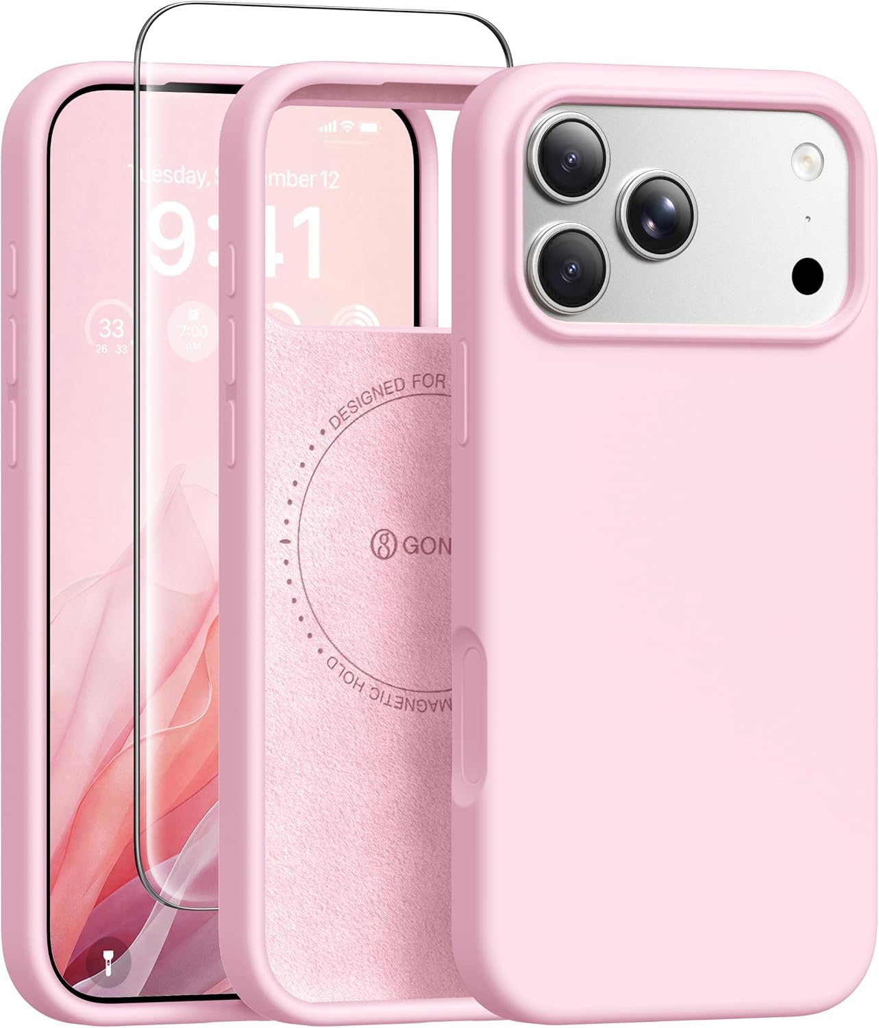 GONEZ Magnetic for iPhone 17 Pro Max Case, Silicone Cover Stone