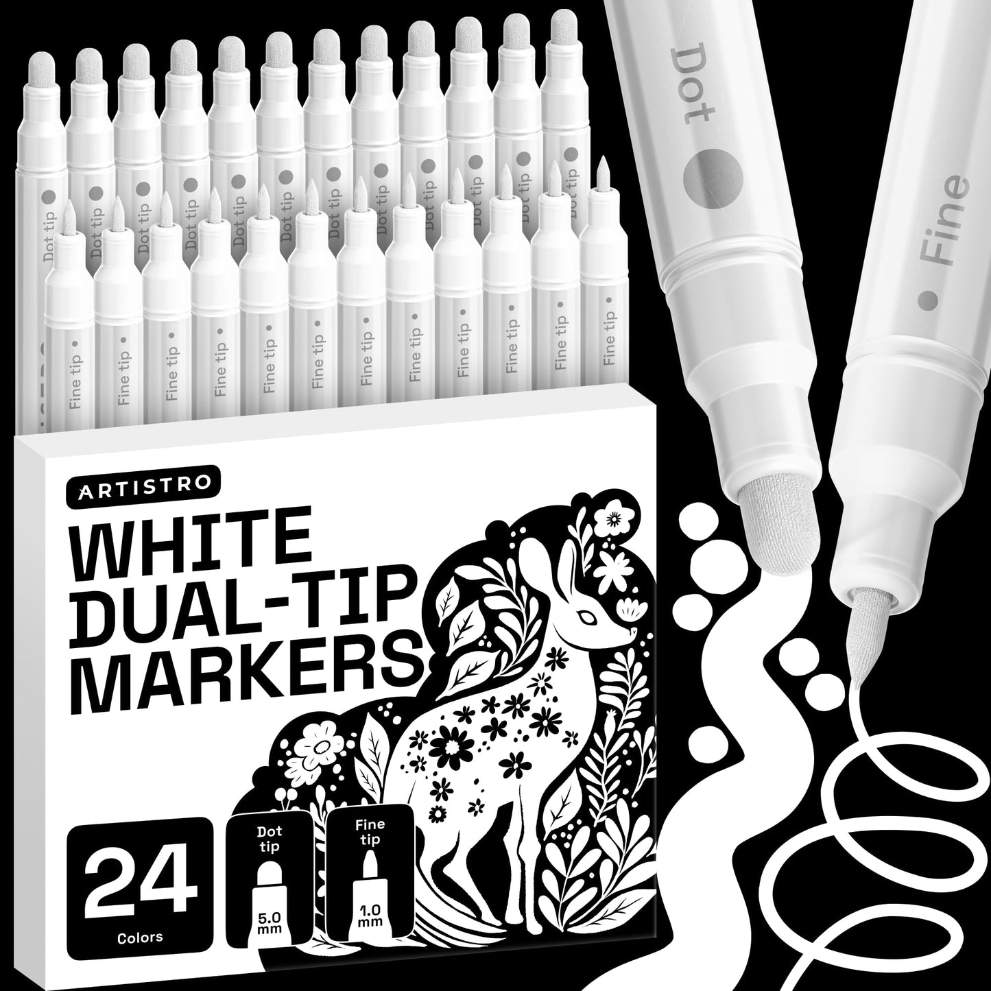 ARTISTRO Dual-Tip Acrylic Paint Marker Pens - Set of 36