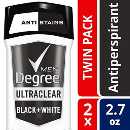 Degree Men UltraClear Antiperspirant Black+White Sweat & 2 Count 2.7 oz