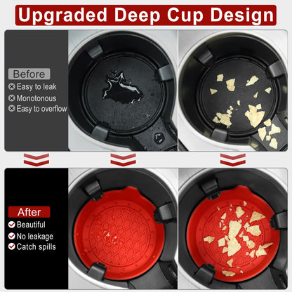 SINGARO Car Cup Holder Coaster, Silicone Cup Holder Insert, Universal Non-Slip Cup Holders, Car Accessories Interior for Women and Man Interior Sets 4 Pack Black