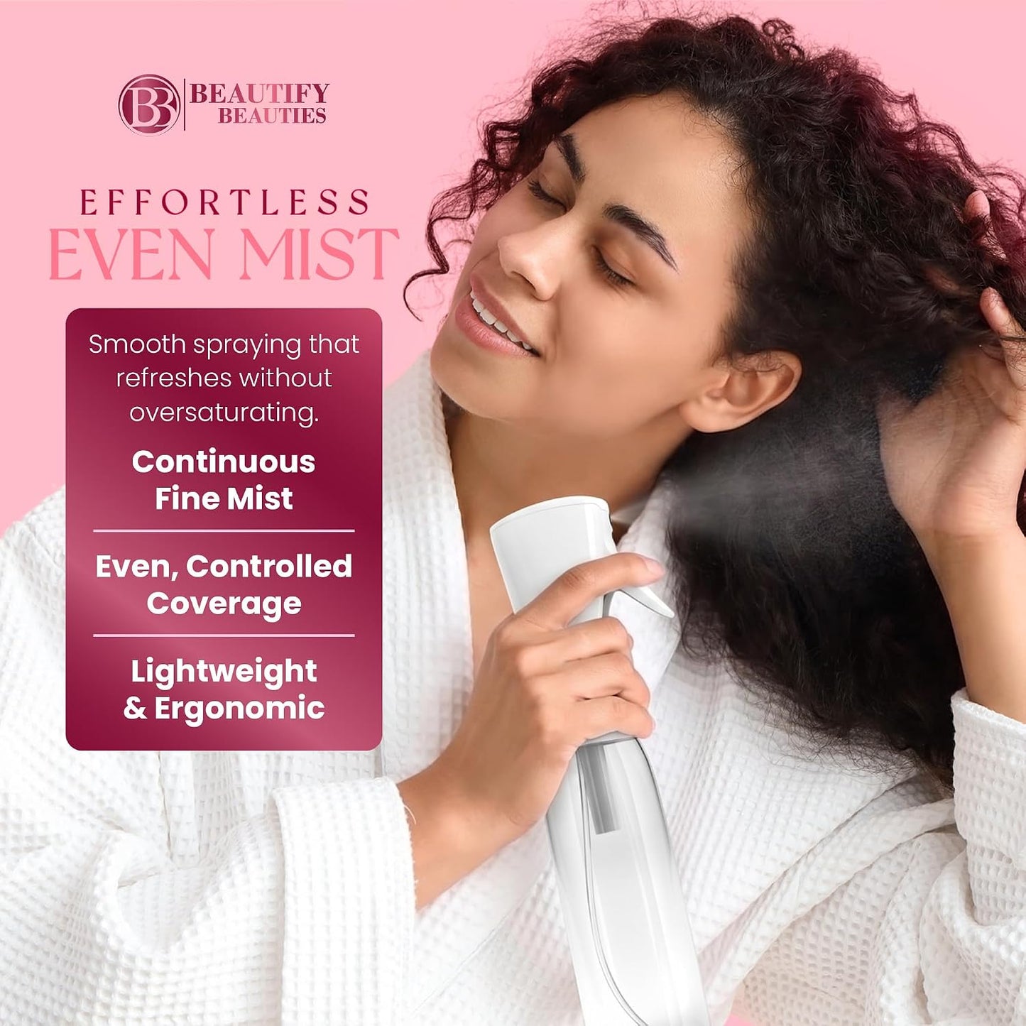 BeautifyBeauties Continuous Spray Bottle for Hair, 6..8 oz Mister Spray