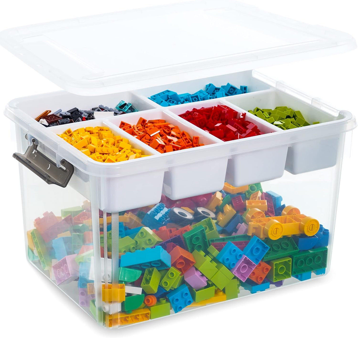 Citylife 6Qt 4Packs Clear Craft Organizers and Storage BOX, Sensory Bins