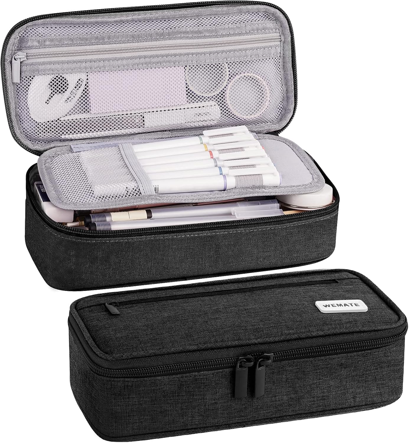 WEMATE Pencil Case, Large Storage Organizer, Makeup Bag, Teacher Must - have, Big Pencil Pouch, Marker Case for College