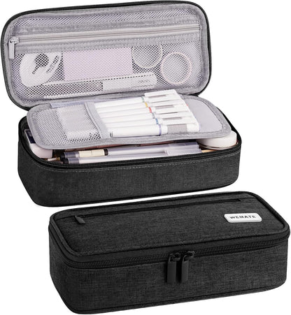WEMATE Pencil Case, Large Storage Organizer, Makeup Bag, Teacher Must - have, Big Pencil Pouch, Marker Case for College