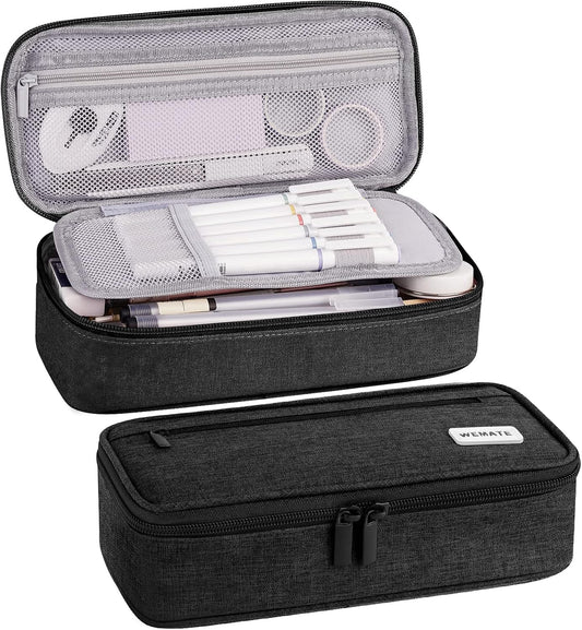 WEMATE Pencil Case, Large Storage Organizer, Makeup Bag, Teacher Must - have, Big Pencil Pouch, Marker Case for College