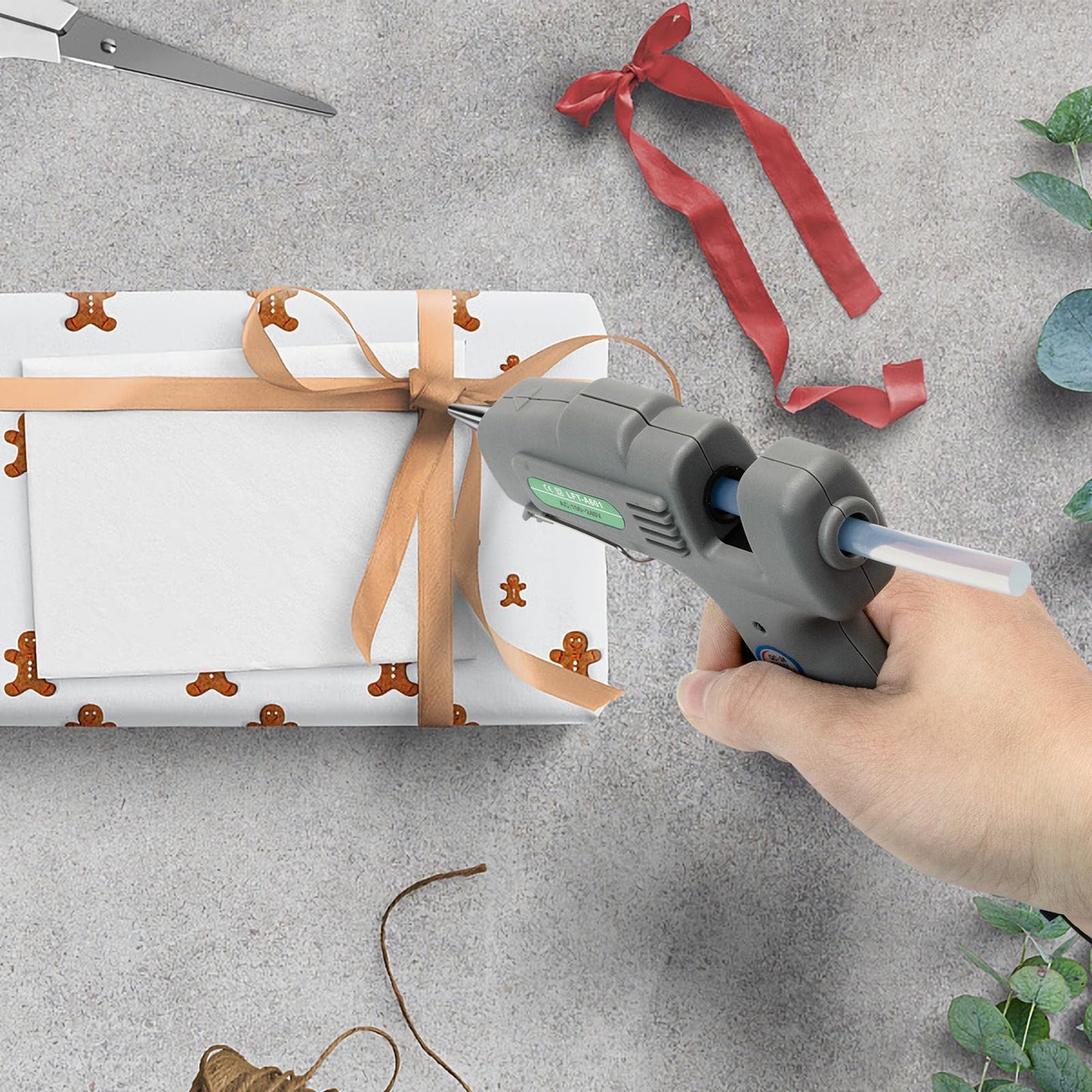 SHJADE Hot Glue Gun with 30 Glue Sticks, 20W Mini Hot Melt Gun Kit(White)