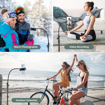 SENSYNE 72" Phone Tripod, Extendable Cell Phone Tripod Stand, Selfie Stick with Wireless Remote and Phone Holder, Compatible with iPhone Android Phone, Camera