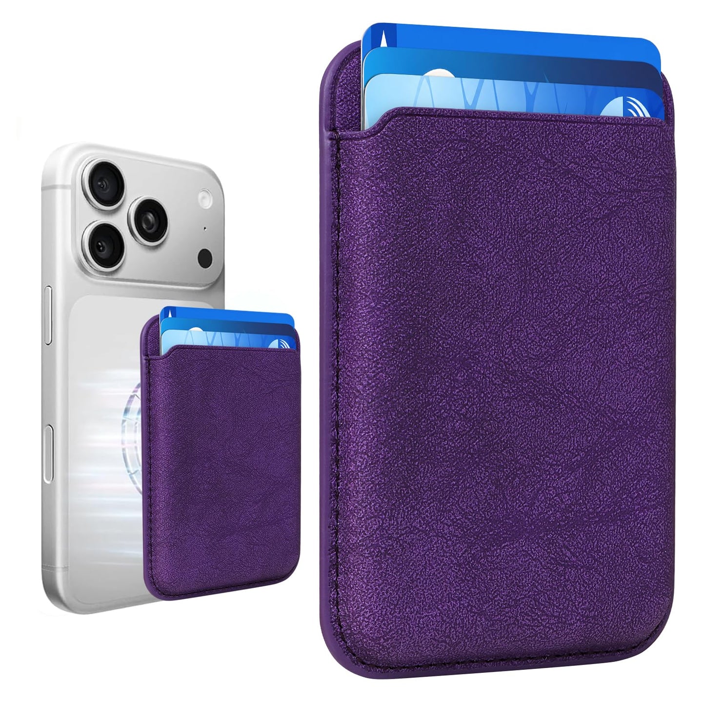 Magnetic Wallet Cell Phone Card Holder for Phone Case with Mag-Safe