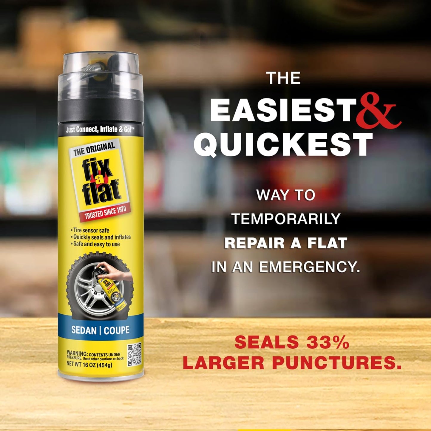 Fix-A-Flat Tire Repair, 16 oz, 2-Pack | Emergency Use | Eco-Friendly Formula | For Standard Tires | Universal Fit