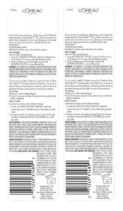 L'Oreal Paris Makeup Brow Stylist Definer Waterproof Eyebrow Pencil, Ultra-Fine Mechanical Pencil, Draws Tiny Brow Hairs and Fills in Sparse Areas and Gaps, Brunette, 0.003 Ounce (Pack of 2)