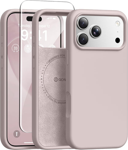 GONEZ Magnetic for iPhone 17 Pro Max Case, Silicone Cover Stone