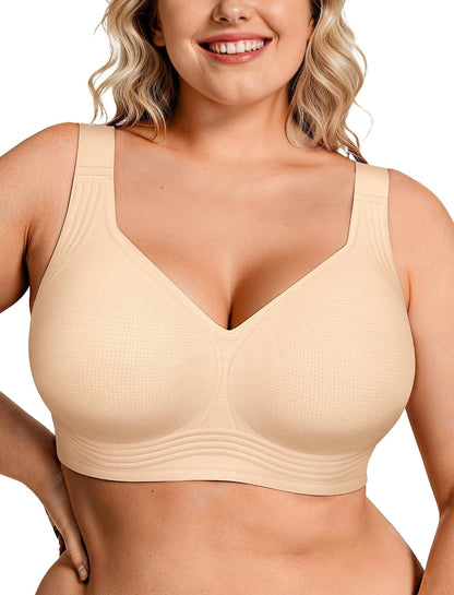 OEAK Womens Wireless Jelly Bras Plus Size Support Push Up Comfortable Bra