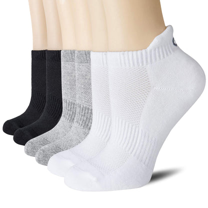 CS CELERSPORT 6 Pairs Ankle Athletic Running Socks Low Cut Sports Tab Socks for Men and Women