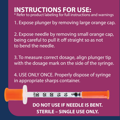 TRUEplus Single-Use Insulin Syringes, 31G, 0.3cc, 5/16 Inch, 100 Count